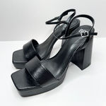 BP Sandals Womens Size 10 Black Strappy Open Toe Platform Chunky Heels Photo 0
