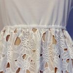Judith March White Crochet/Lace Dress Tan Lining Large 466D-1 Photo 4