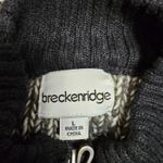 Breckenridge Black White Full Zip Mock Neck Sweater Jacket Size L Scandinavian Photo 5