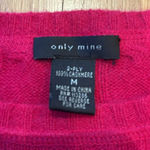 Only Mine Women’s Sweater Cashmere Cable Knit Crewneck Magenta Size Medium Pink Photo 3