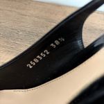 Gucci  Patent Leather Slingback Heels Sz 8.5 / EU 38.5 Black Peep Toe Classic Box Photo 9