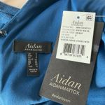 Aidan Mattox Cut Out Midi Sheath Cocktail Dress Blue Size 2 Sleeveless V-Neck Photo 7