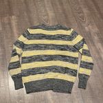 LNA  snap front cardigan, sweater, striped yellow black with a bit of gray Photo 3
