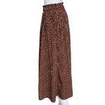 Exlura Brown Polka Dot Pleated Midi Skirt with Smocked Waist Size XL Photo 2