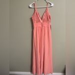 Azazie  Maren Allure Bridesmaid Dress Coral Size 6 Small Formal Maxi Evening New Photo 2