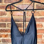 J.Crew NWT Black O-ring V-neck One-Piece Swim Bathing Suit Women's Size 24 Photo 2