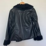Stoosh Black Leather Jacket With Fur Photo 1