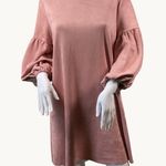 Mustard Seed Dress Womens Size L Boho Peasant Rose Pink Faux Suede Balloon Photo 0