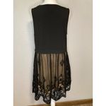 Entro  Little Black Dress Womens L Floral Lace Slip Tunic Sleeveless Babydoll Photo 4