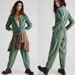 Free People  Grunge 90s Quinn Constructed Coveralls Jumpsuit Army Green Medium Photo 1