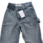 JW ANDERSON Twisted Workwear Jeans Grey Size 25 NEW Barrel Wide High Rise Gray Photo 2
