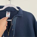 Jerzees Vintage  Quarter Zip Sweatshirt in Blue Medium Photo 1