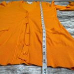 Liz Claiborne Women's Long Sleeve Cardigan S SM Small Bright Orange Tight Knit Photo 8