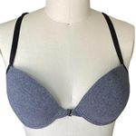 Bebe Gray Ribbed Cotton Push Up Padded Underwire Bra ~ 36D Photo 0