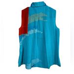 Akris Punto Pool Silk Half Zip Collard Sleeveless Blouse Size US 10 Photo 5