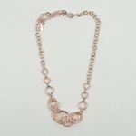 Roxxy Bijoux Heart Rose Gold Tone Circle Link Crystal Necklace Sparkle Accent Photo 3