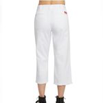 Dickies NWT  Work White Cropped Frey Hem Pants Relaxed Fit Pockets Juniors 9 Photo 1