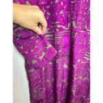Taylor Sheath Purple Grey Pineapple Tropical Sheath Long Sleeve Dress Size 14 Photo 2