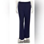 St. John #308  Collection Navy Ribbed Stretch Wide Leg Pants Photo 1