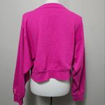 Victoria's Secret Victoria Secret Magenta Lace Up Cropped  Fleece Sweatshirt Size Medium Photo 7