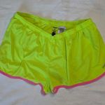 Reebok Women's Neon Yellow and Pink Athletic Shorts Photo 0