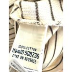 L.L.Bean  Women's M Birchwood Brushed Waffle Funnelneck Cream Striped Pullover‎ Photo 3