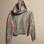PRVLG Threads of Privilege Neon Rainbow Leopard 100% Cashmere Hoodie Photo 3