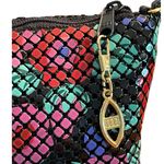 Vintage Unbranded Multi Color Floral Beaded Crossbody Bag and Change Purse Black Photo 1