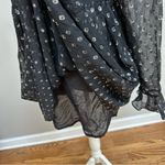 Robert Rodriguez  Black Label Women's Silver Silk Sheer High Neck Blouse Size 0 Photo 2