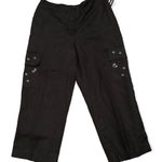 Larry Levine black cropped Linen pants size 10P Photo 0