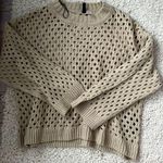 H&M Tan Crochet Sweater Photo 0