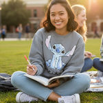 Disney  Gray Sweatshirt with Blue Stitch XS Photo 0