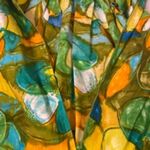 Handmade 1960s Floral Mod Shift Dress Yellow Green Retro  Boho Hippie M (10) Photo 2