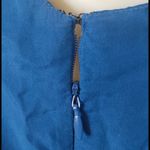 Loft Blue Silk Ruffle Neckline Tank Dress Photo 4