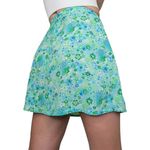 Maurice's Vintage 90s Teal Blue & Green Floral Mini Skirt Photo 1