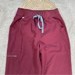 FIGS Women’s High Waisted Zamora Jogger Scrub Pants Pull On in Burgundy ST Photo 4