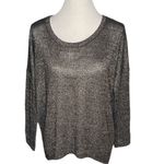 Topshop Sheer Oversized Metallic Sweater Black Size 2 Photo 7