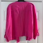 Nic+Zoe  Rumba Linen Blend Moto Jacket‎ Pink  L Organic Linen   $188 Photo 6