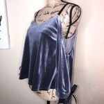 Romeo + Juliet Couture Open Back Cold Shoulder Gray Velvet Too with Ribbon Top Photo 3
