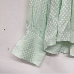 Something Navy  Pastel Green Long Sleeve V Neck Button Front Blouse M Photo 3