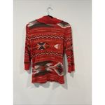 Ralph Lauren Lauren Active Aztec Red Quarter Zip 3/4 Sleeve Thermal Top Large Photo 3