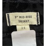 Madewell NWOT  9" Mid-Rise Skinny Jeans Size 24 Black Velvet Flocked Animal Print Photo 7