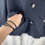 Ralph Lauren Lauren  Blazer Jacket‎ Womens 6 Black Worsted Wool Double Breasted Photo 4