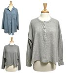 Aerie  LOT BUNDLE of 3 Shirt Tops Waffle-Knit Cropped Gauze Neutral size Large Photo 1