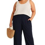 J.Jill Deep Blue Wide-Leg Rayon Pants Women’s 1X NWT Photo 0