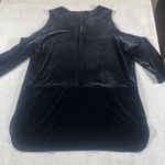 Ralph Lauren Women's Top Blouse 1X Velvet Cold-Shoulder Dressy Romantic Black Photo 6