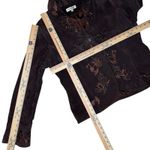 Coldwater Creek  Brown Leather Suede Jacket Large Embroidered Beaded Western Photo 8