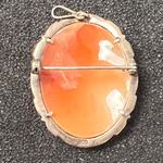 Vintage Tested 800 SILVER 3 Muses Dancing SHELL CAMEO Pendant Brooch 1.5” Photo 1