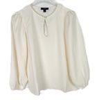 J.Crew NWT Puff Sleeve Crepe Top Shirt Blouse Ivory Size Small Petite PS NEW Photo 1