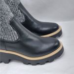 Dolce Vita DV Vionie Womens 9.5 Black Knit Shaft Lug Sole Platform Ankle Boots Photo 3